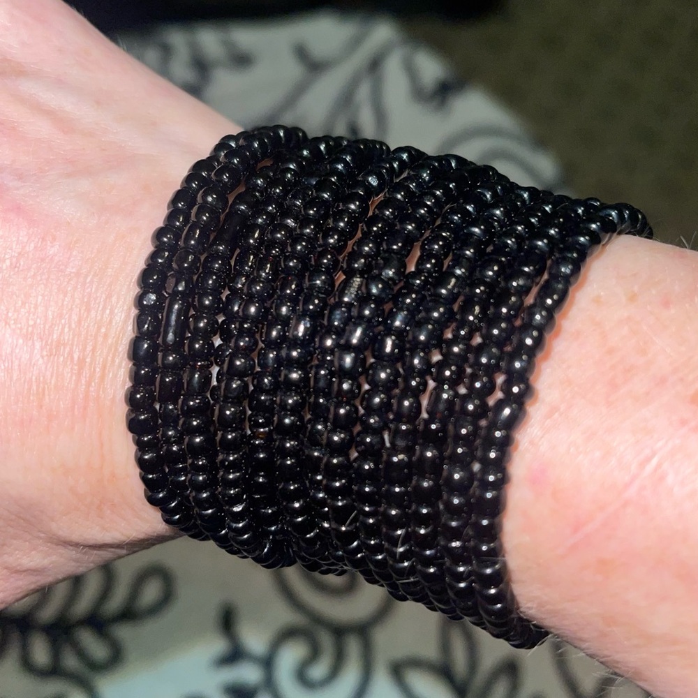 Black Beaded Bracelet